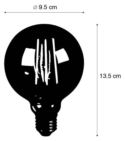 5 db E27 3 fokozatú dimmelhető LED izzó G95 arany üveg 5W 380lm 2200K