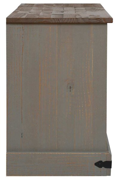 HALDEN szürke tömör fa TV szekrény 2 tolóajtóval 150x40x60 cm