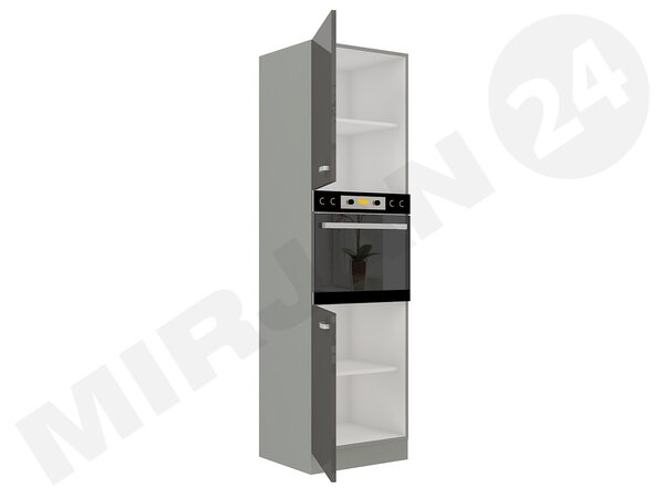 Magas sütő alatti szekrény sütéshez Milo 60 DP-210 2F (szürke + szürke fényes)