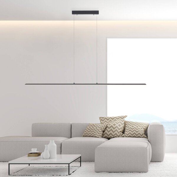 PURE LED függőlámpa Lite, antracit, 160 cm, CCT, dimmelhető, dimmelhető, Fekete, Nappali / Étkező, Alumínium, Modern