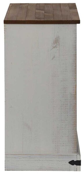 HALDEN fehér tömör fa komód tolóajtós 80x40x80 cm