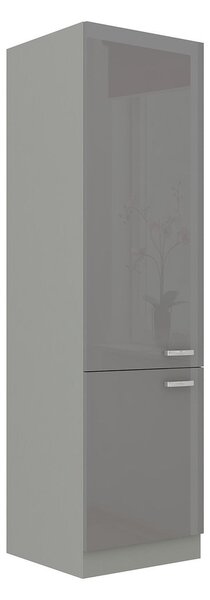 Magas szekrény Milo 60 DK-210 2F (szürke + szürke fényes)