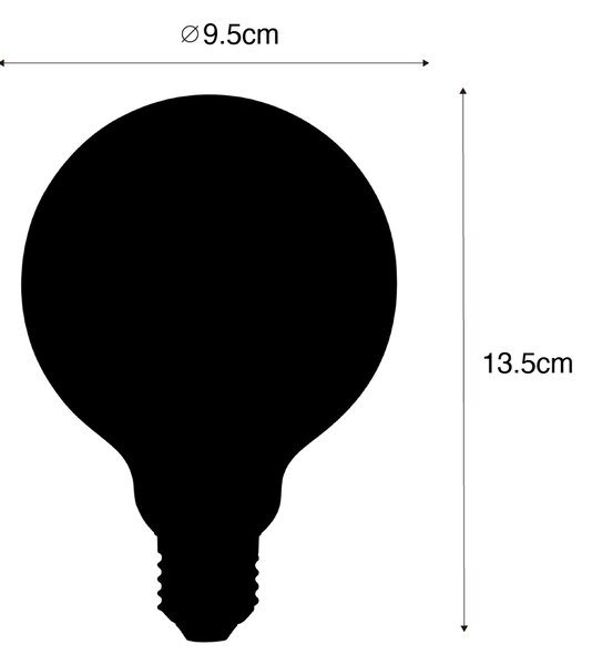5 db E27-es dimmelhető LED izzó G95 matt 4W 430lm 2200-4000K szett