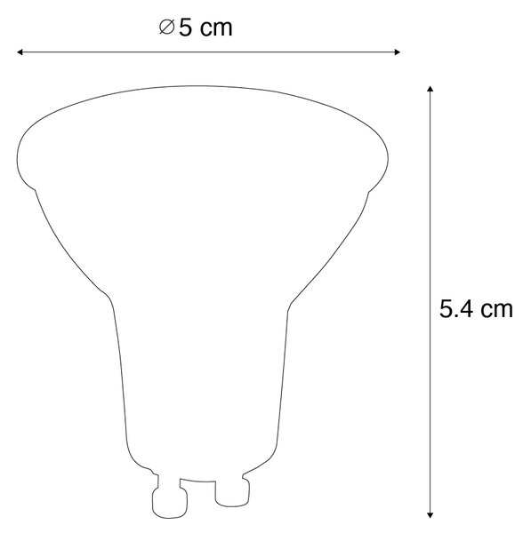5 db GU10 dimmelhető LED izzó szett fekete 6W 500lm 2700K