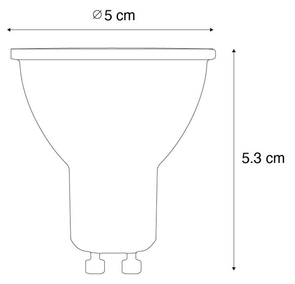 5 darabos GU10 dimmelhető LED izzókészlet 50 mm méhsejt mintával 6W 400 lm 3000K