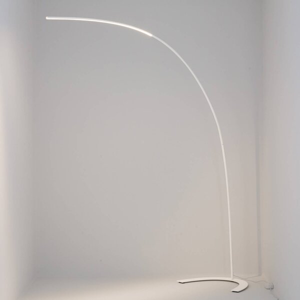 Lindby LED állólámpa Danua, fehér, fém, magasság 200cm, dimmelhető, Fehér / opál, Nappali / Étkező, fém, Modern