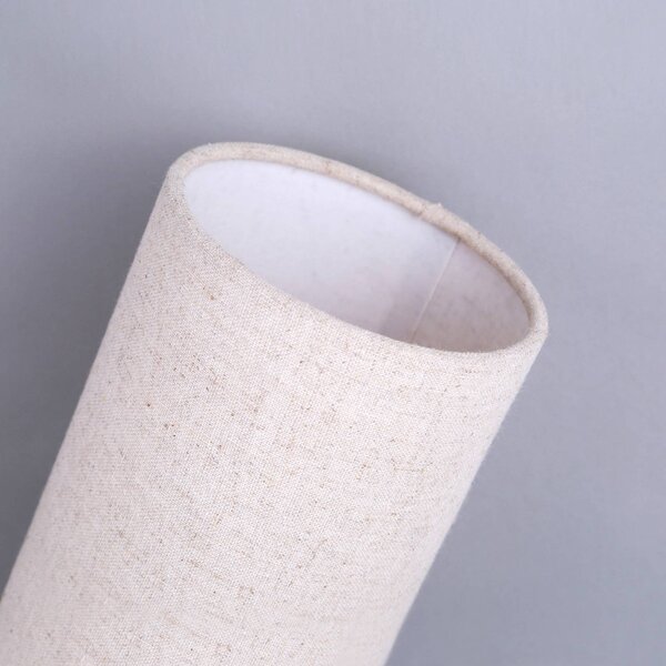 Lindby asztali lámpa Ronja, magasság 26 cm, krémszínű, textil, dimmelhető, Krém / borostyánsárga, Hálószoba, Textil / szövet / selyem, Modern