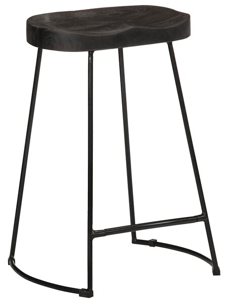 Bárszékek 2 db Fekete 45x40x62 cm tömör fa Mango