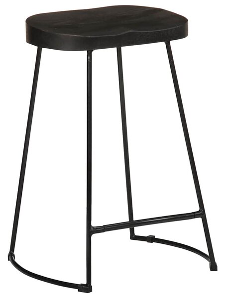 Bárszékek 2 db Fekete 45x40x62 cm tömör fa Mango
