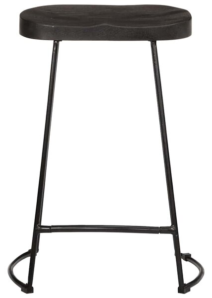 Bárszékek 2 db Fekete 45x40x62 cm tömör fa Mango
