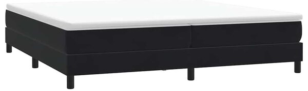 Fekete bársony rugós ágy matrac nélkül 200x210 cm