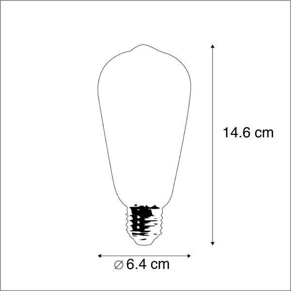 5 db-os készlet E27-es dimmelhető LED izzó ST64 Goldline 5W 380lm 2200K
