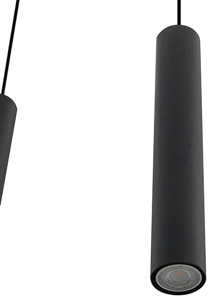 Lindby Sanad lógó világítás, 100 cm, 7 izzós, fekete, GU10, dimmelhető, Fekete, Nappali / Étkező, fém, Modern