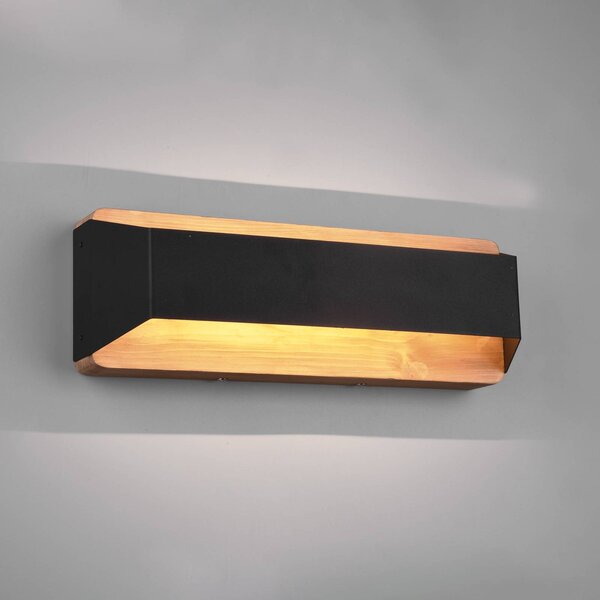 Trio Lighting Arino LED fali lámpa, fekete, szélesség 35,2 cm, dimmelhető, Fekete, Nappali / Étkező, fém, Modern