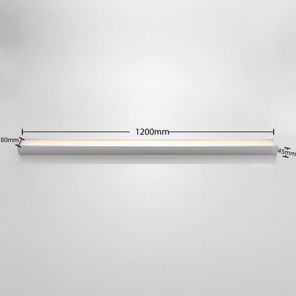 Lindby LED fürdőszoba fali lámpa Layan, 120 cm, króm, fém, Króm / ezüst, Fürdőszoba, fém, Modern