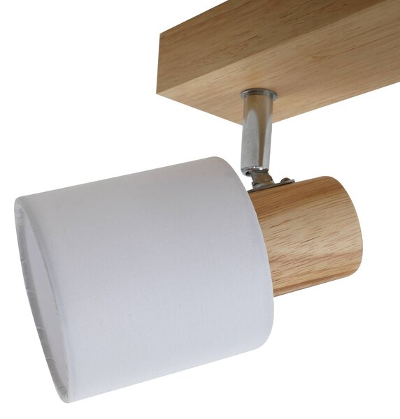 Lindby Wanessa mennyezeti spotlámpa, 47cm, 3 lámpás, fehér, fa, E14, dimmelhető, Világos fa, Nappali / Étkező, Fa, Modern