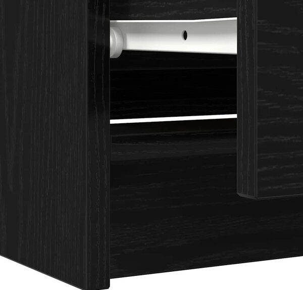 Fekete szerelt fa TV-szekrény 100x35x54 cm