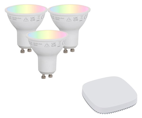 Okos GU10 dimmelhető LED izzókészlet 4,7W 400 lm 2700K-6500K Zigbee Smart Hub-bal