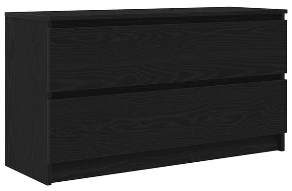 Fekete szerelt fa TV-szekrény 100x35x54 cm