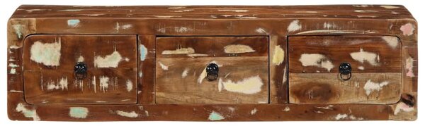 Tömör újrahasznosított falra szerelhető TV-szekrény 100x32x25cm