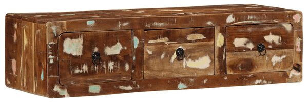 Tömör újrahasznosított falra szerelhető TV-szekrény 100x32x25cm