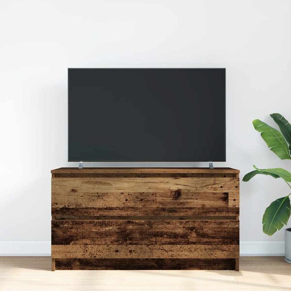 Antik fa színű szerelt fa TV-szekrény 100x35x54 cm