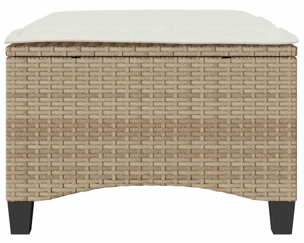 2 db bézs polirattan kerti székek párnákkal 55x55x36 cm
