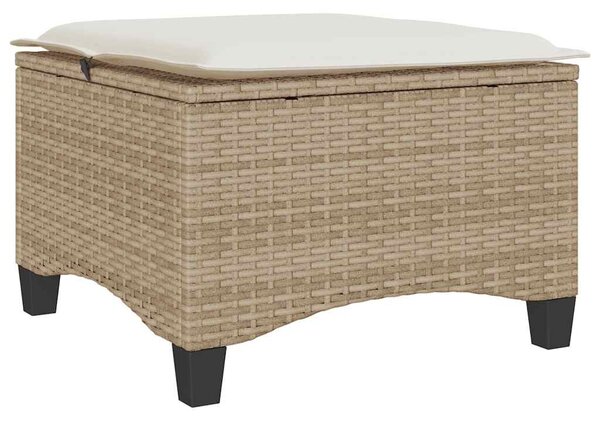 2 db bézs polirattan kerti székek párnákkal 55x55x36 cm