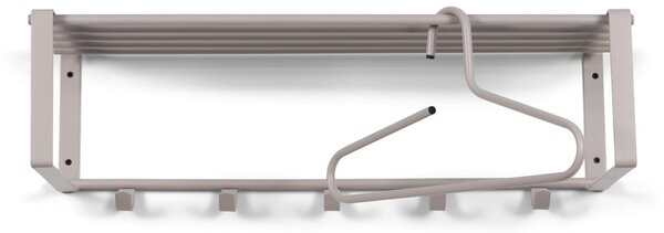 Szürkésbarna fém fali fogas polccal 70 cm Rex – Spinder Design