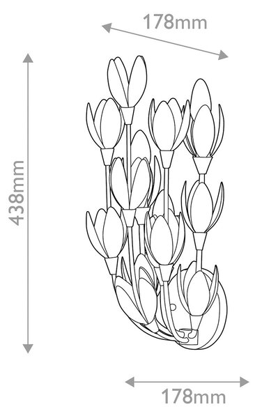 Quintiesse klasszikus fali lámpa flora fehér elsqn-flora-3w-wht