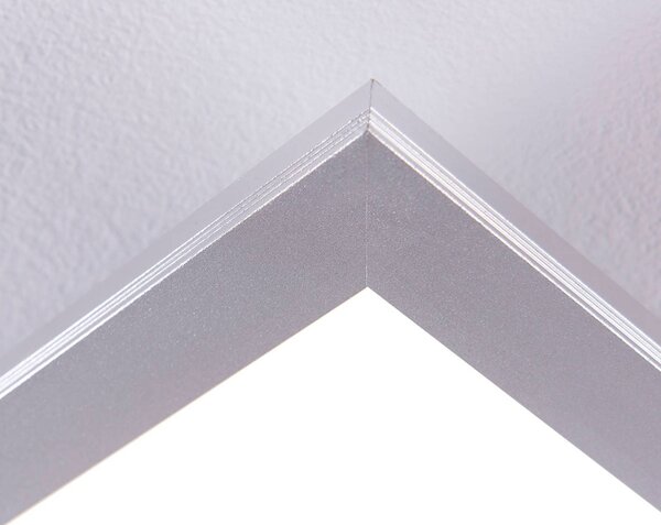 Lindby LED panel Livel, 4000K, 120cm x 30cm, ezüst, fém, Alu / szürke / cink, Konyha, Műanyag, Modern