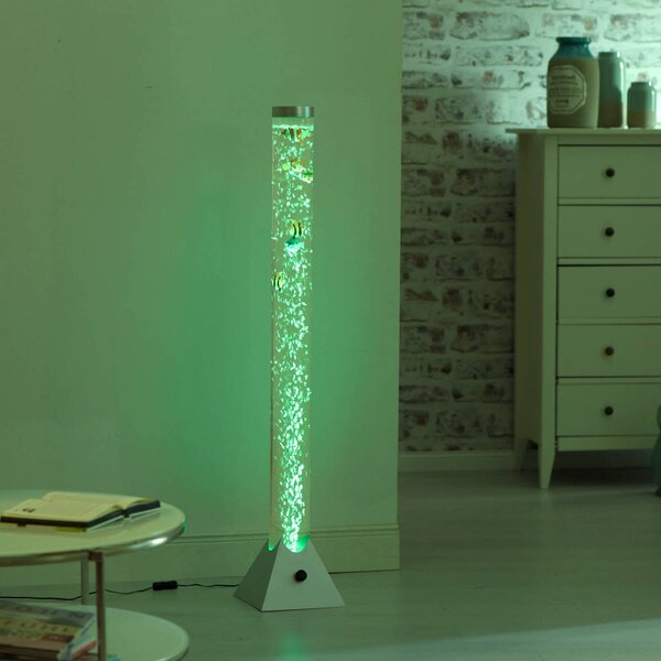 JUST LIGHT. GmbH Vízoszlop Ava LED-ekkel és halakkal, 120 cm magas, Tiszta / átlátszó, Nappali / Étkező, Műanyag, Modern