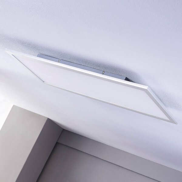 Lindby LED panel Livel, 4000K, 120cm x 30cm, ezüst, fém, Alu / szürke / cink, Konyha, Műanyag, Modern