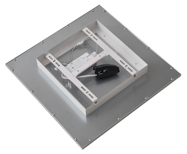 Lindby LED panel Livel, 4000K, 40 cm x cm, ezüst, fém, Alu / szürke / cink, Konyha, Alumínium, Modern