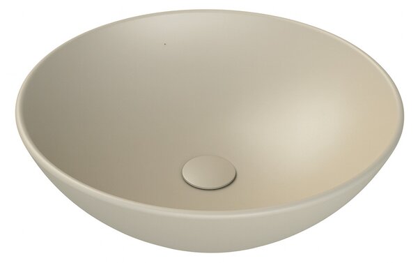CeraStyle ZERO - PULTRA ültethető - Top Counter - porcelán mosdó - O - MATT BÉZS - Ø 46 cm
