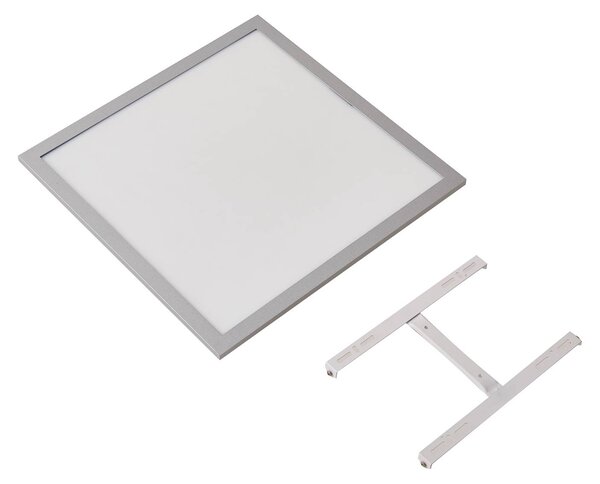 Lindby LED panel Livel, 4000K, 40 cm x cm, ezüst, fém, Alu / szürke / cink, Konyha, Alumínium, Modern