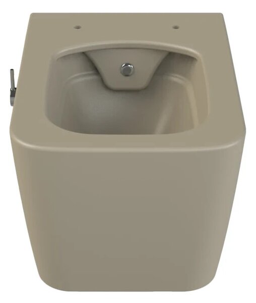 CeraStyle HERA fali WC - MATT BÉZS - BEÉPÍTETT bidé funkcióval - perem nélküli - 52 cm
