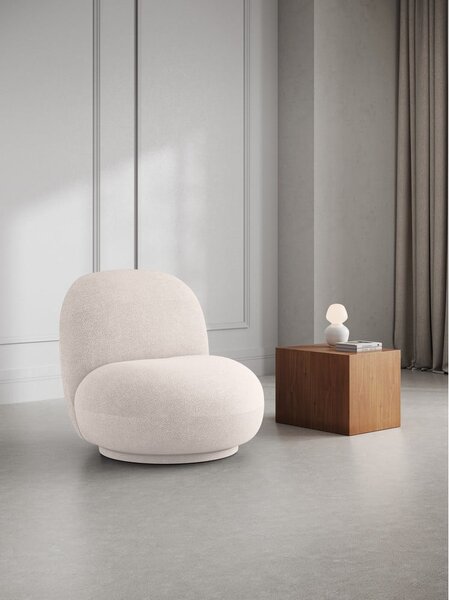 Fehér buklé fotel Chuck – Micadoni Home