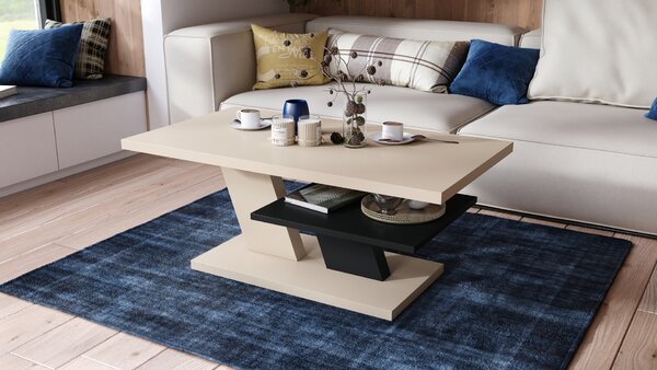 Mazzoni CLIFF MAT Bézs (Pezsgő)/Fekete - MODERN DOHÁNYZÓASZTAL