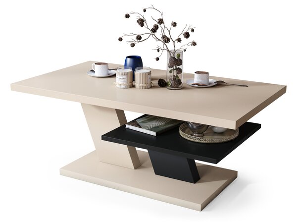 Mazzoni CLIFF MAT Bézs (Pezsgő)/Fekete - MODERN DOHÁNYZÓASZTAL