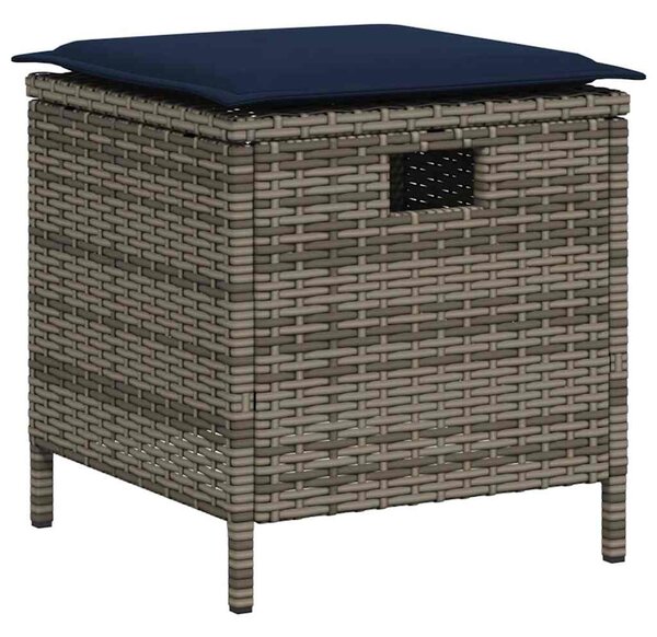 6 részes szürke polyrattan kerti ülőgarnitúra párnákkal L-alakú