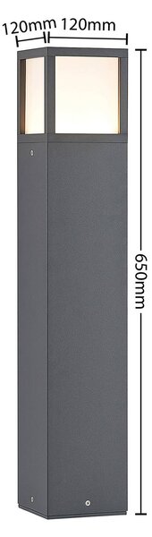 Lucande LED-es útvilágítás Dewari, 65 cm, sötétszürke, IP54, Alu / szürke / cink, Alumínium, Modern