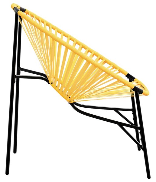 Fekete és sárga polyrattan kerti tojás szék