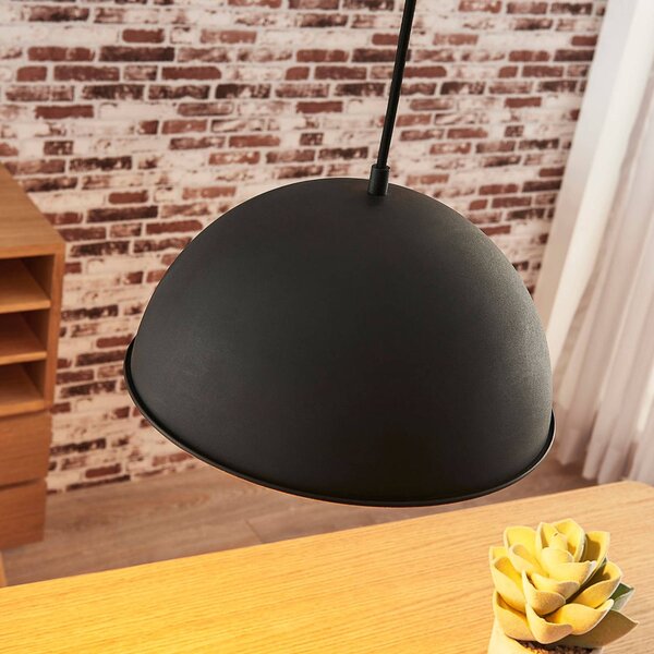 Lindby függőlámpa Leya, fekete/arany, fém, Ø 30 cm, E27, dimmelhető, Fekete, Nappali / Étkező, fém, Modern