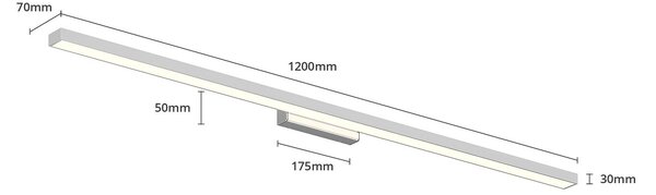 Lindby LED-es fürdőszobai és tükörvilágítás Alenia, 120 cm, króm, króm, Króm / ezüst, Fürdőszoba, Alumínium, Modern