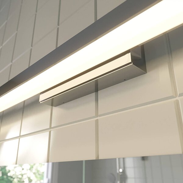 Lindby LED-es fürdőszobai és tükörvilágítás Alenia, 120 cm, króm, króm, Króm / ezüst, Fürdőszoba, Alumínium, Modern