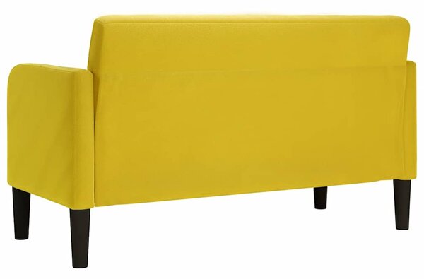 Sárga bársony loveseat kanapé 109 cm