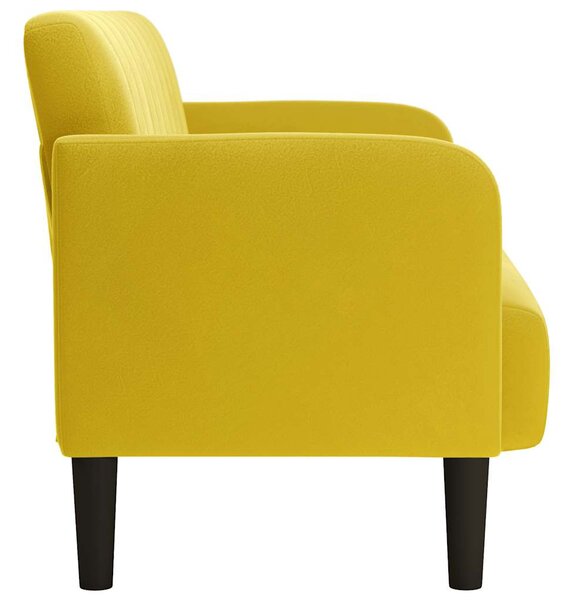 Sárga bársony loveseat kanapé 109 cm