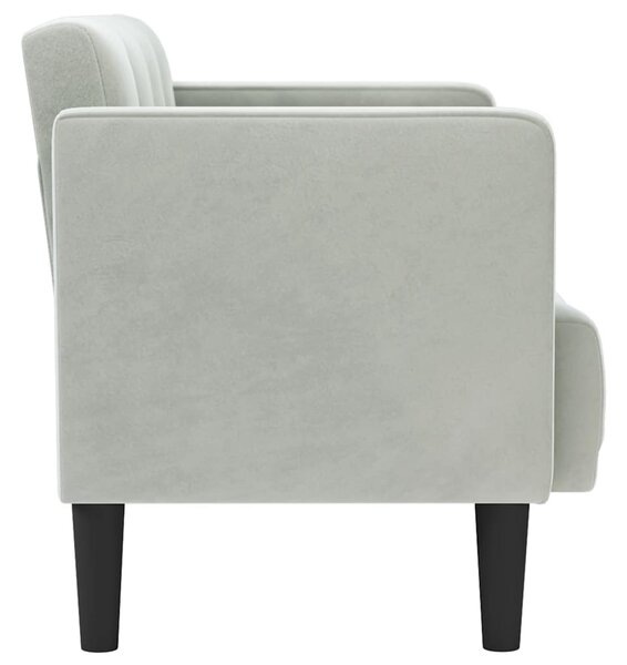 Világosszürke bársony loveseat kanapé 111 cm