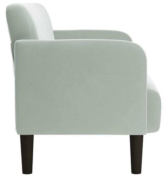 Világosszürke bársony loveseat kanapé 109 cm